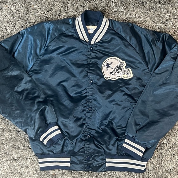 Vintage Chalk Line L Dallas Cowboys Starter Style Spellout Jacket EUC Rare! - Picture 1 of 10